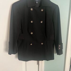 Nautica Black Double-Breasted Pea Coat